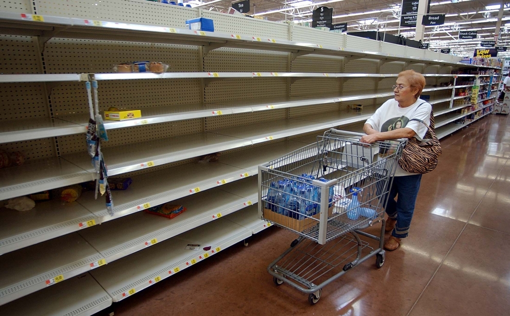 Nearly empty food shelves resulting from panic buying. Photo: Future Shock