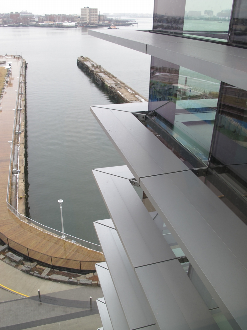 Exterior shading blocks direct sun from the largest exposures of glass. Photo: Alex Wilson